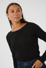 Lizza Boatneck Knit Top - Black