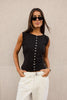 Sari Sleeveless Blouse - Black