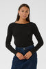 Lizza Boatneck Knit Top - Black