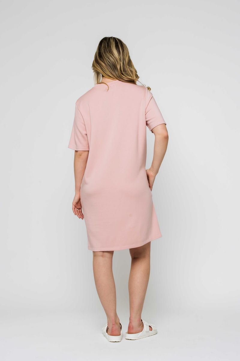 strapless open back dress Pink T-Shirt Dress – Clov Blanks main image 0