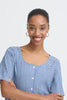 Jilma Plaid Top - Navy