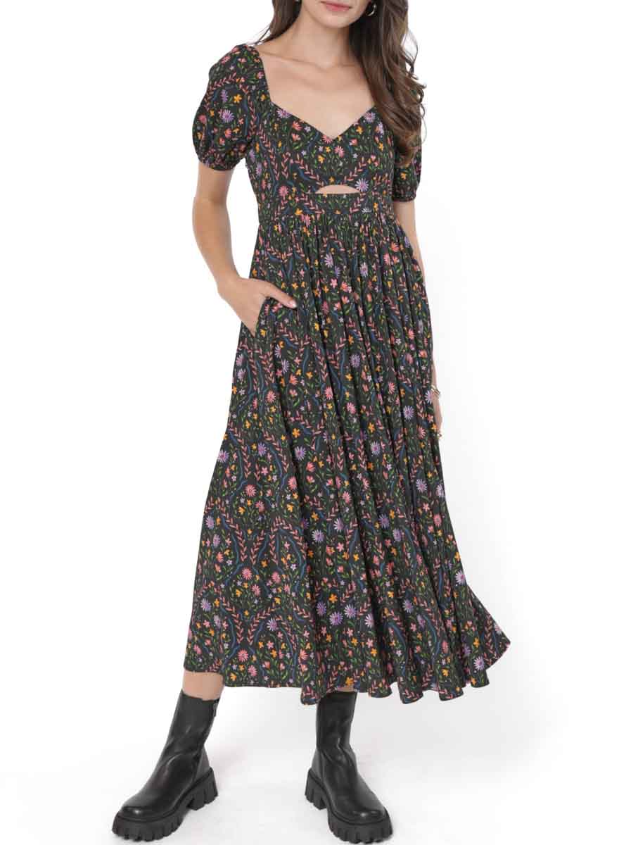 Garden Party Cut Out Midi Dress