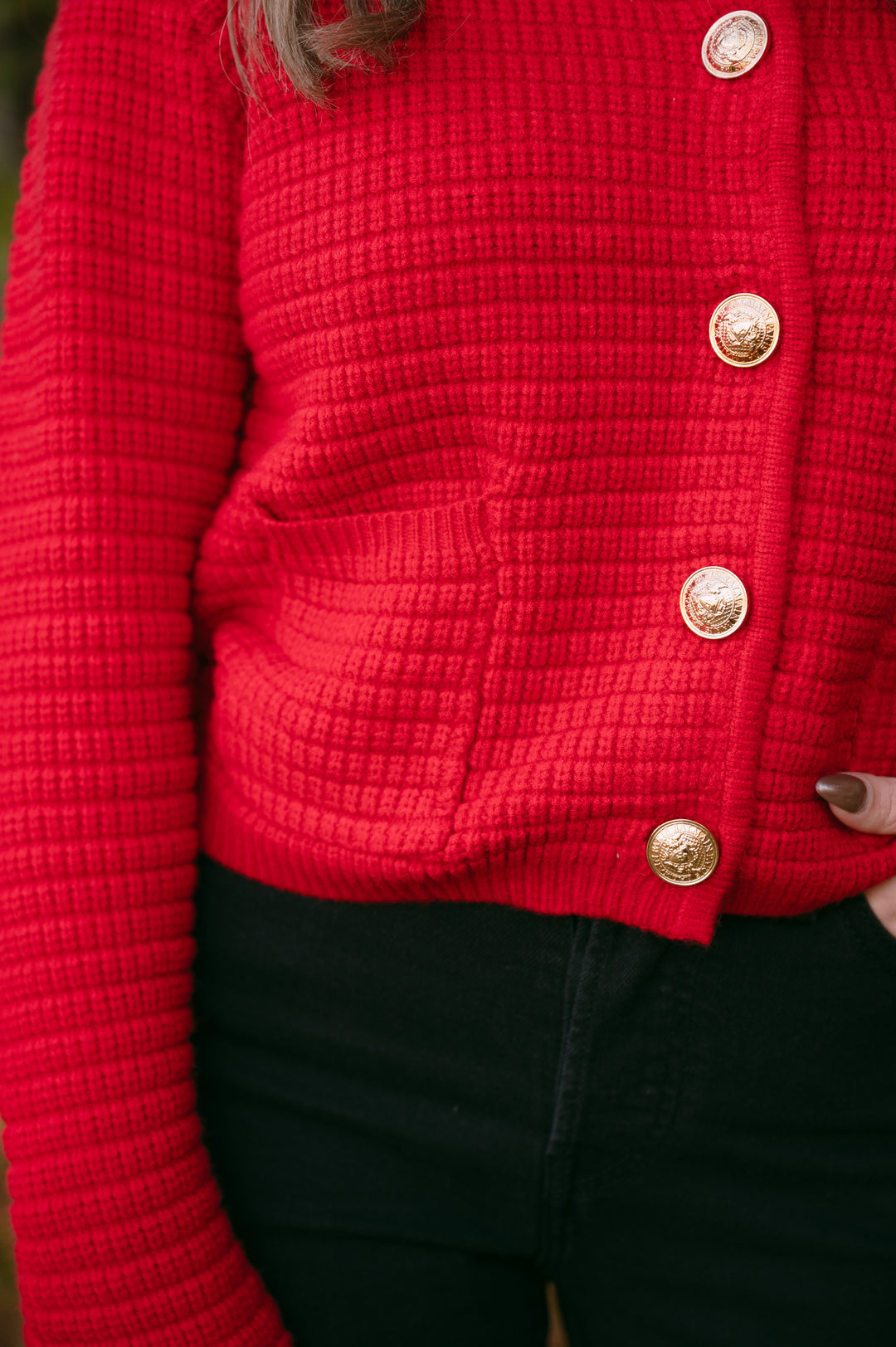 Brenda Button Up Cardigan - Red – West on Main