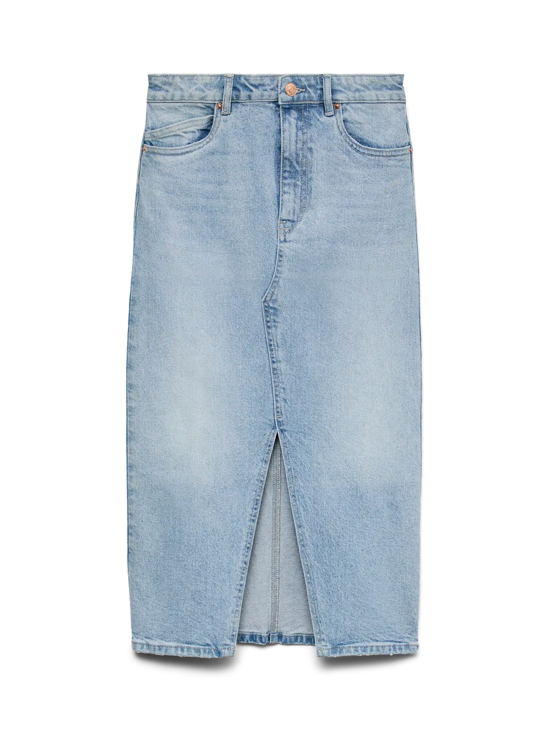 Veri High Rise Midi Denim Skirt - Denim – West on Main