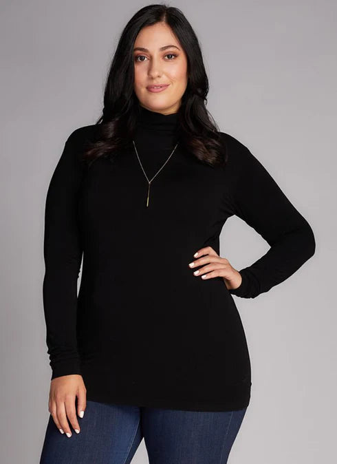 Bamboo Plus Size Turtleneck Black